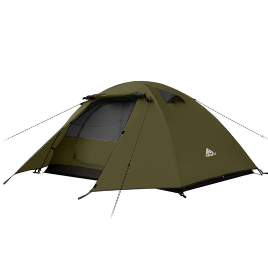 Forceatt 2 Man Camping Tent - Easy Setup Lightweight Two Doors PU3000mm Waterproof Dome - Windproof Instant Outdoor Shelter for Traveling, Beach, Hiking, Mountaineering