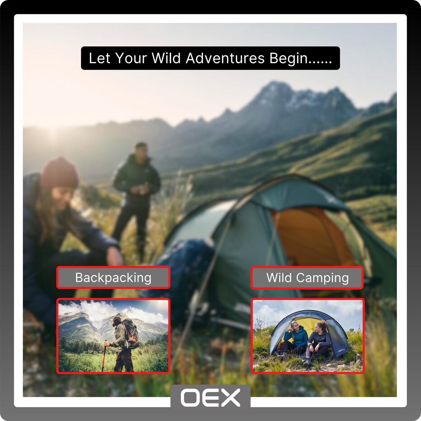 OEX Hyena II Tent for 2 People for Harsh Weather Conditions, 2 Man, Compact, Lightweight & Easy to Pitch, Ideal for Backpacking, Wild Camping, Hiking, Festivals & Weekend Trips, 5000mm HH, Green