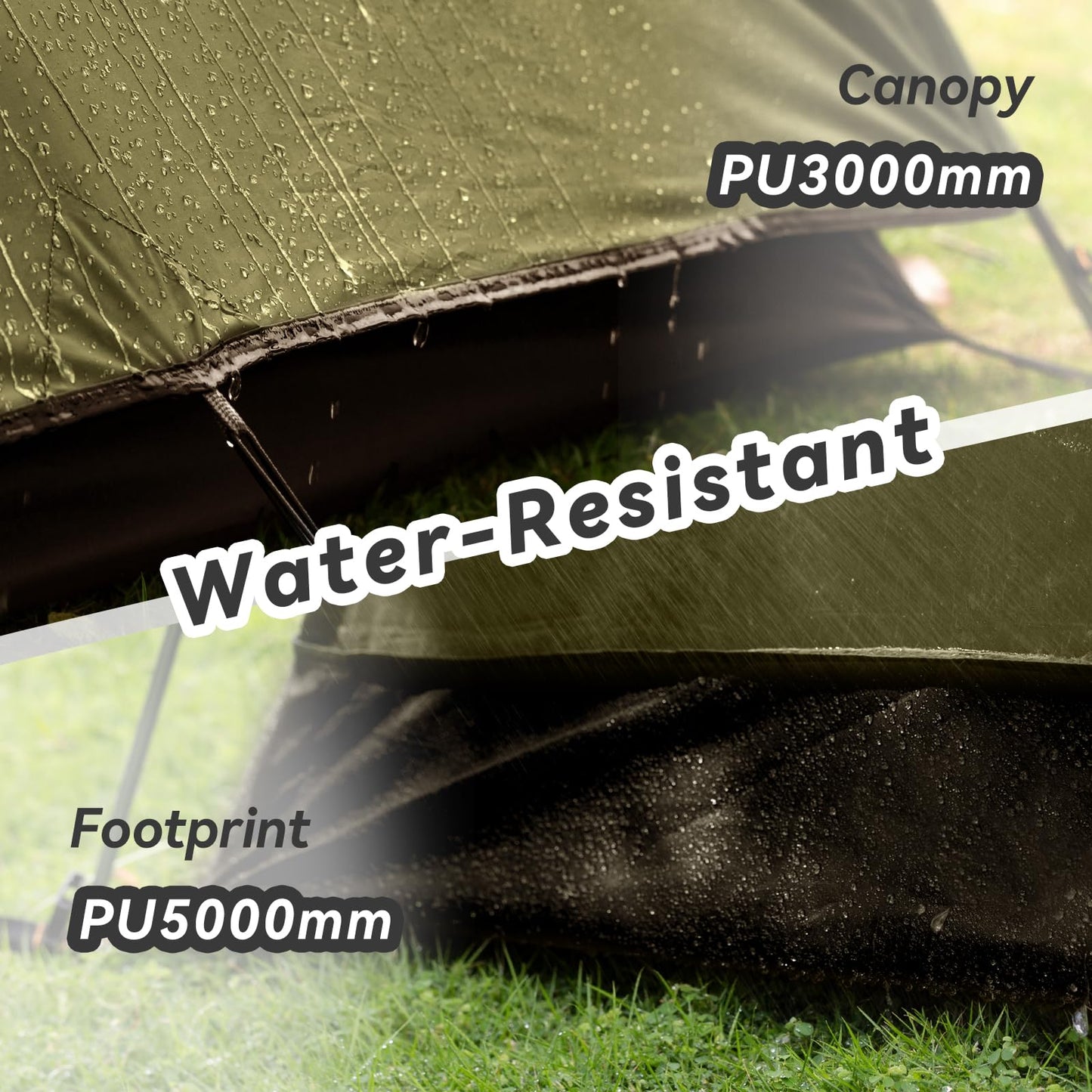 Forceatt 2 Man Camping Tent - Easy Setup Lightweight Two Doors PU3000mm Waterproof Dome - Windproof Instant Outdoor Shelter for Traveling, Beach, Hiking, Mountaineering