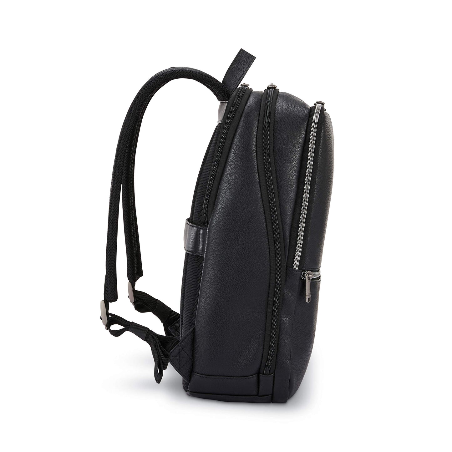 Samsonite Classic Leather Slim Backpack, Black, One Size, Classic Leather Slim Backpack