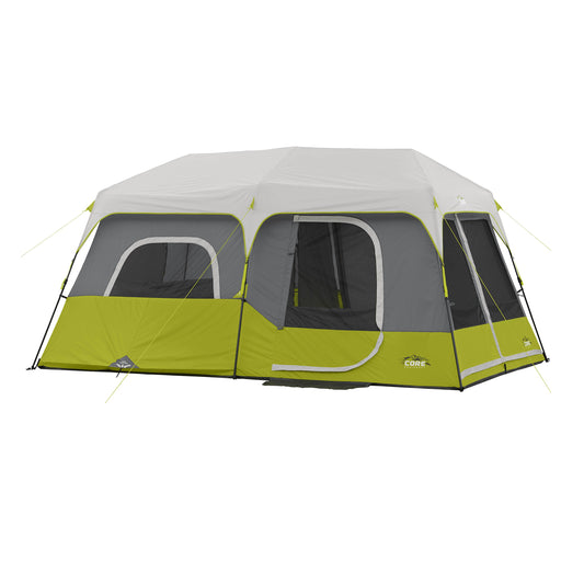 CORE 9-Person Instant Cabin Tent - Large Multi-Room Family Pop-Up Tent with Included Storage Pockets (2-Minute Setup)