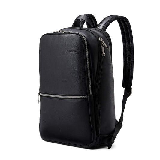 Samsonite Classic Leather Slim Backpack, Black, One Size, Classic Leather Slim Backpack