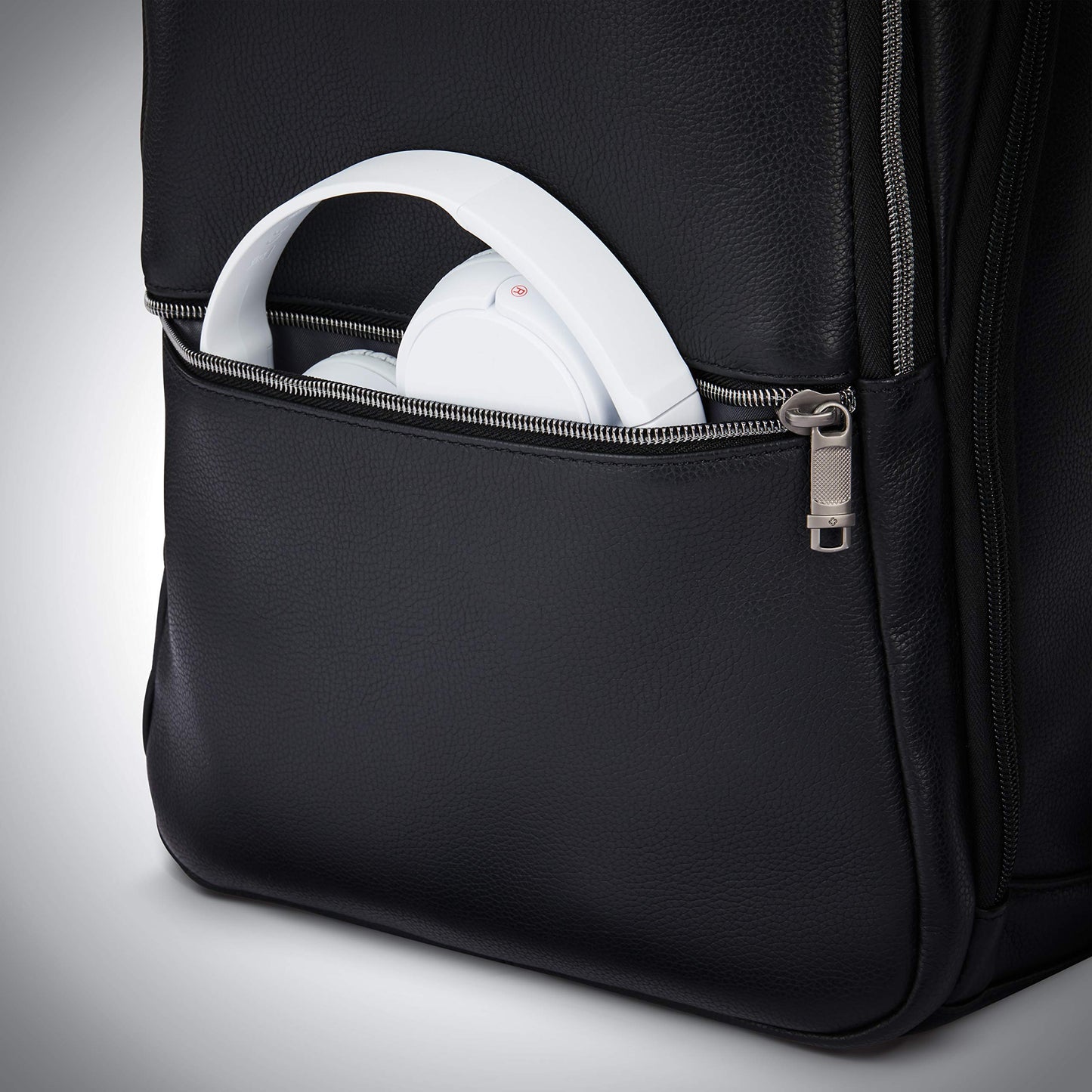 Samsonite Classic Leather Slim Backpack, Black, One Size, Classic Leather Slim Backpack
